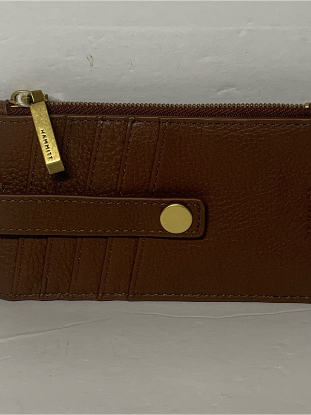 NWT Hammitt 210 West Wallet Card Holder Chocolate Brown Pebble Antique Gold - Picture 6 of 13